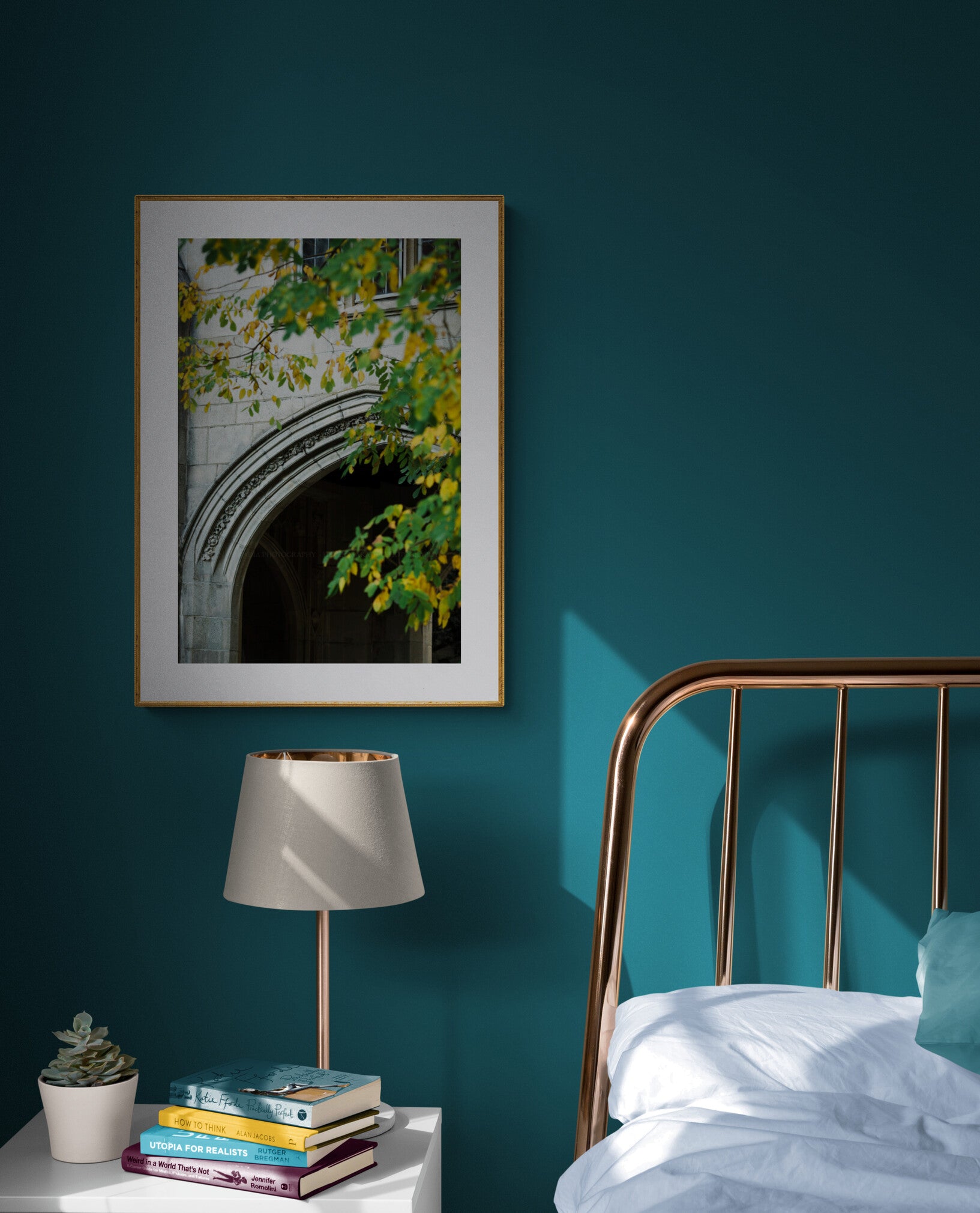Wellesley College Photograph as Wall Art in a Bedroom