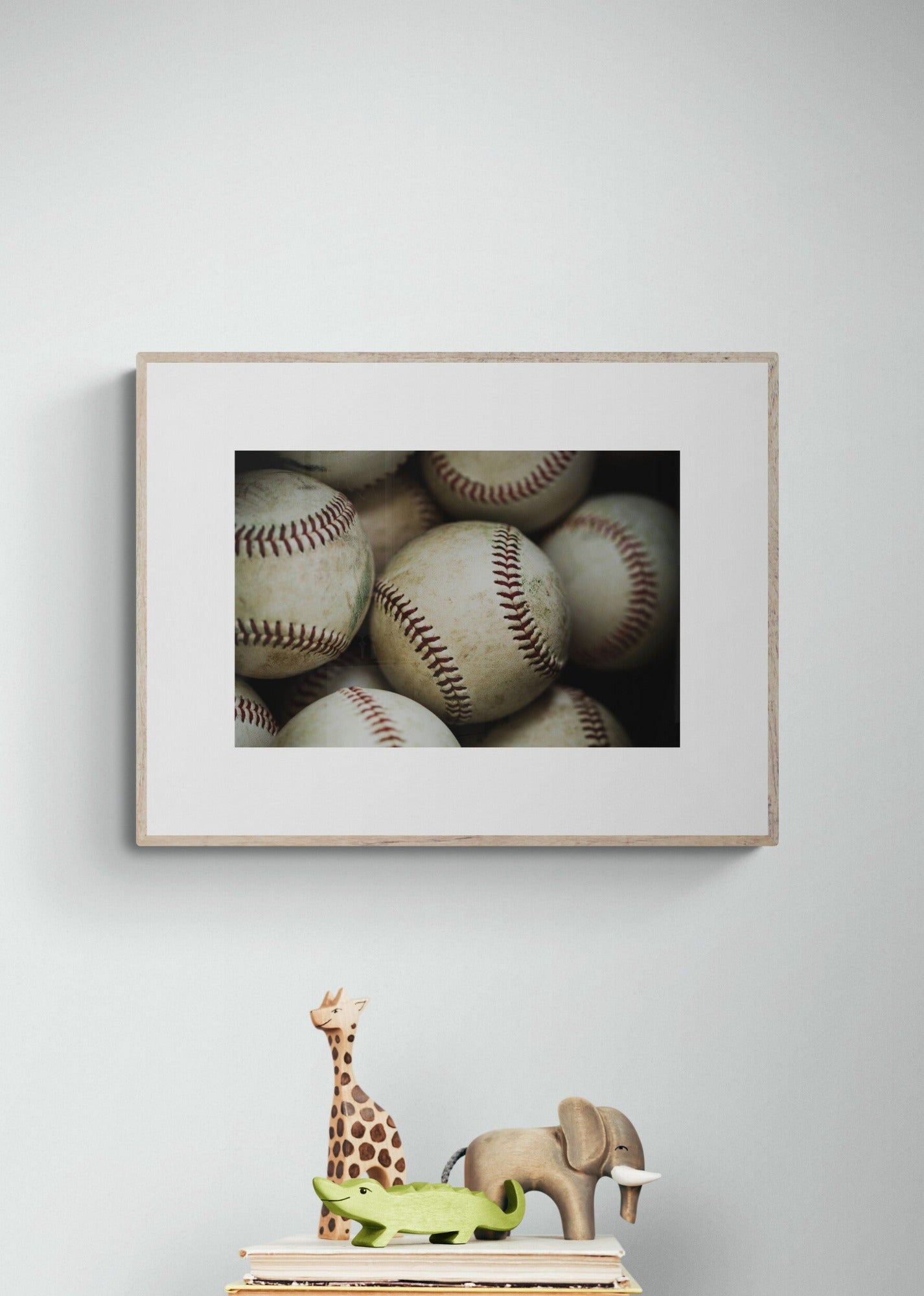 baseball photograph print in a nursery or kids room as wall art