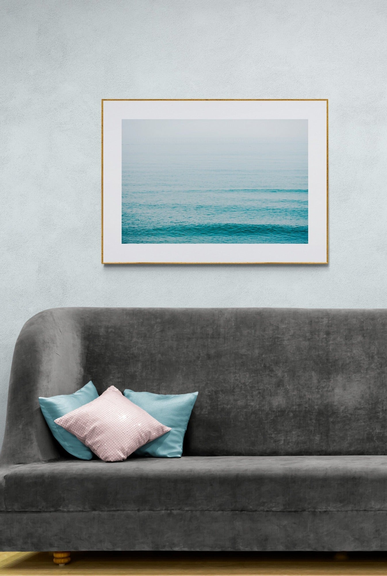 cape cod blue wave photograph print as living room wall art
