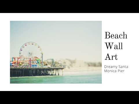 A video showing a Beach Wall Art Print, Dreamy Santa Monica Pier