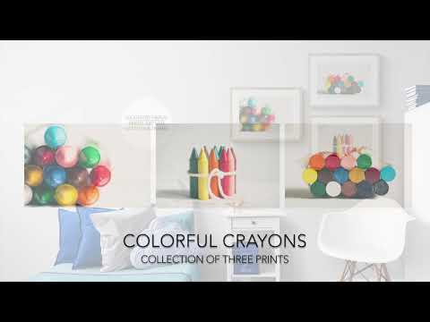 Video of 3 horizontal prints of crayons