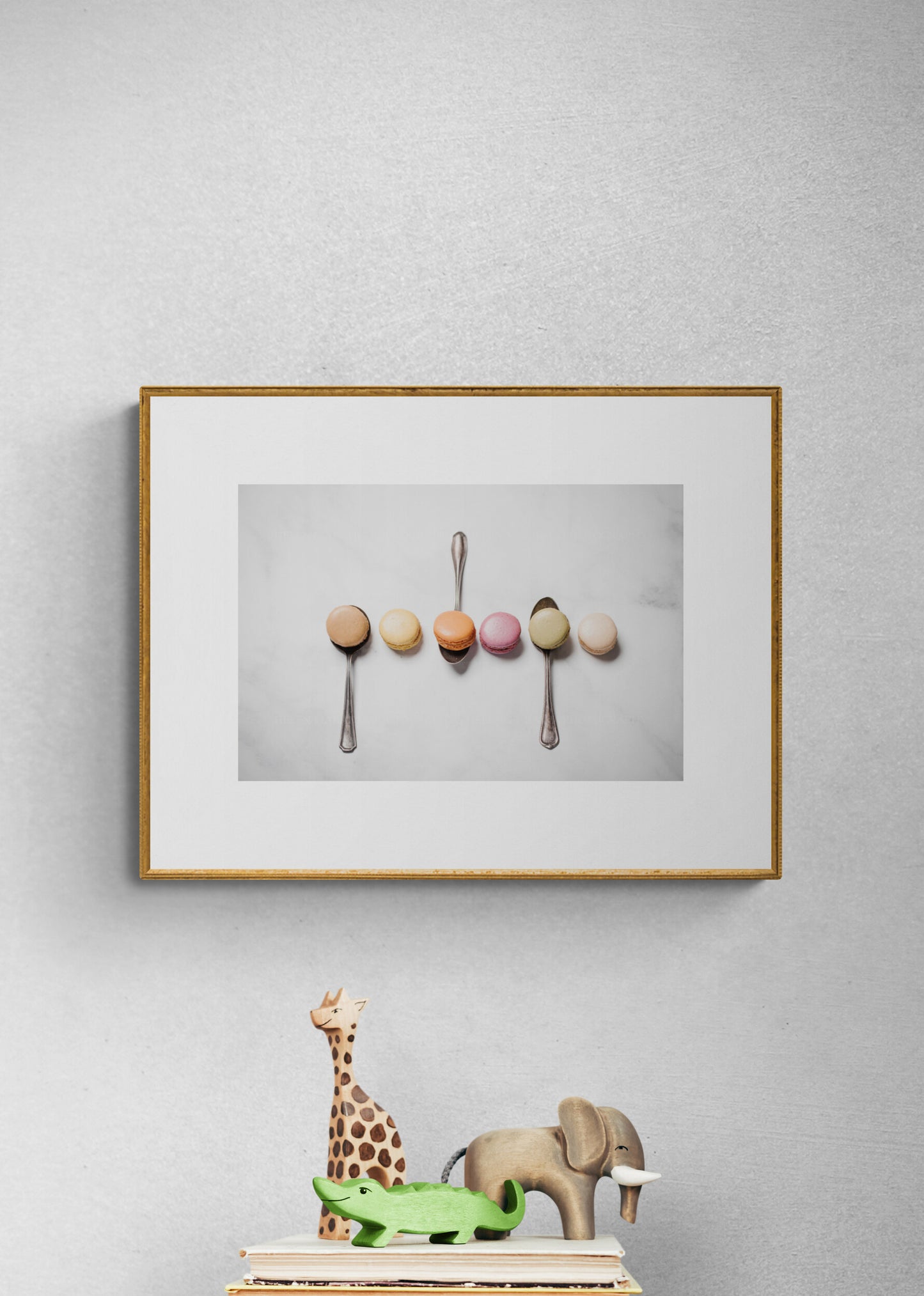pastel macaron photograph print as wall art for a nursery or kids room