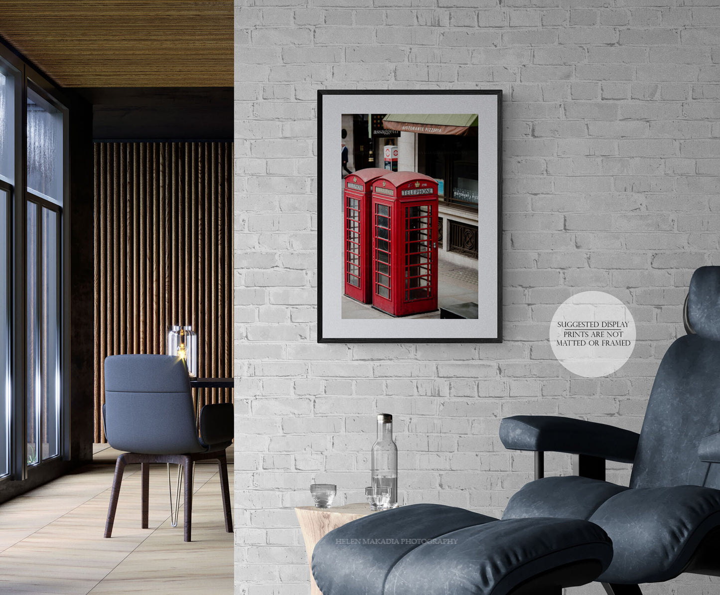 Red Telephone Booths in London Framed