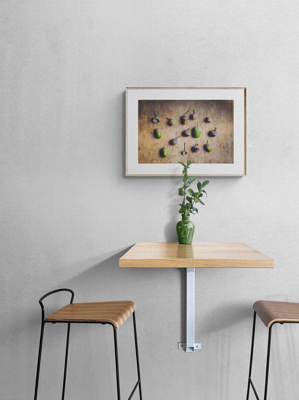 photograph of acorns as dining room wall art print