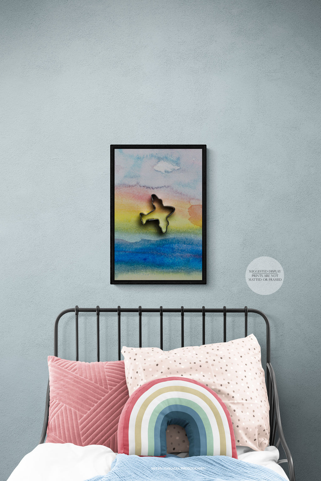 Rainbow and Plane Kids Bedroom Wall art